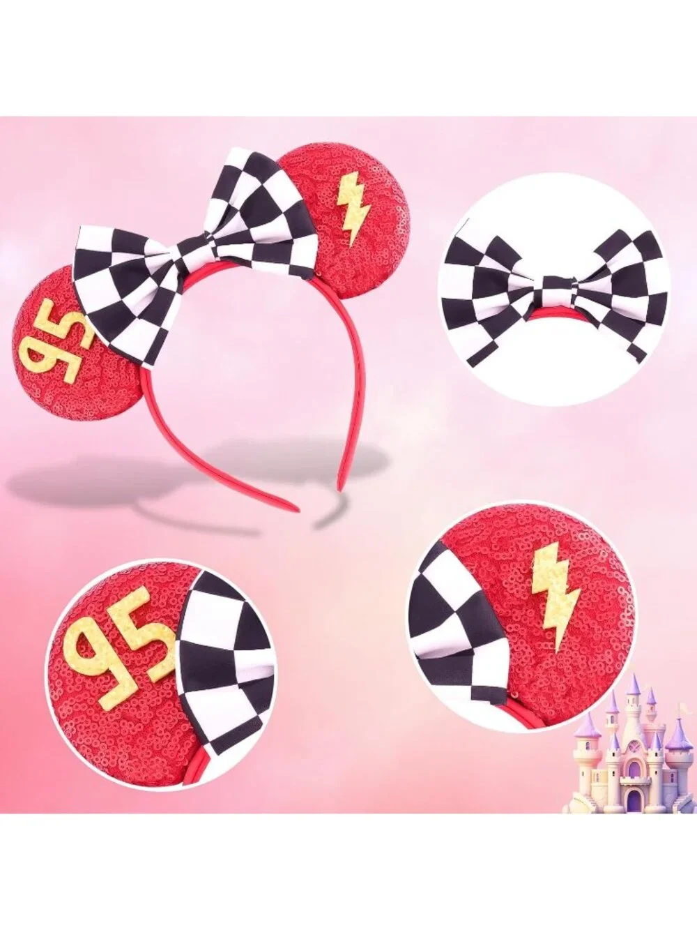 Women Red Ear Cartoon Mickey Mouse Costume Headband For Cosplay